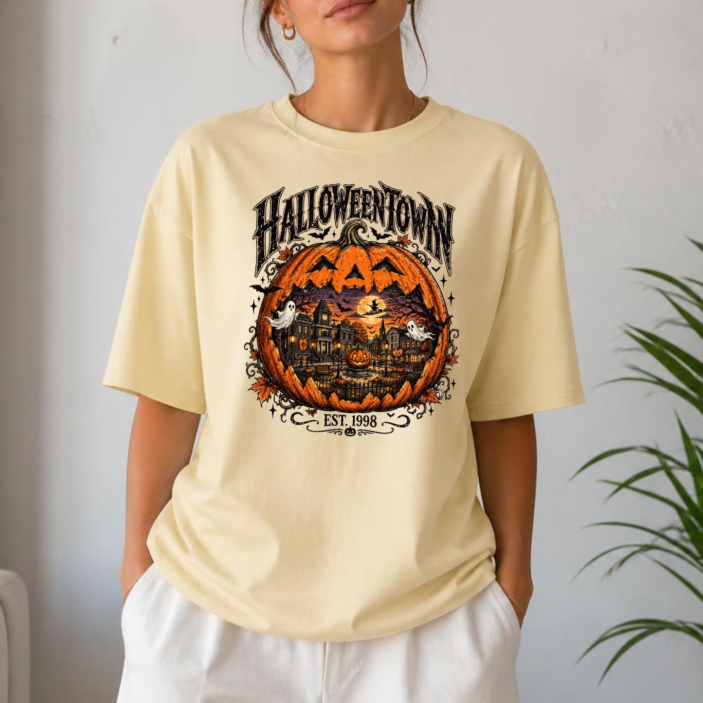 Vintage Halloweentown PNG | Retro Pumpkin Village, Haunted Town & Spooky Season Sublimation Design
