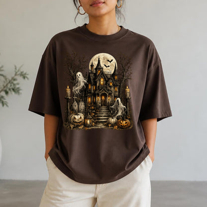 Haunted Mansion Halloween Shirt | Spooky Haunted House, Ghosts & Retro Fall Graphic Tee