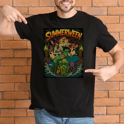 Summerween Halloween Shirt Retro Beach Horror