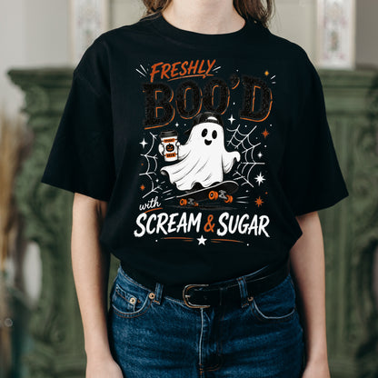 Freshly Boo'd Halloween PNG | Ghost Coffee, Scream & Sugar & Spooky Season Digital Design