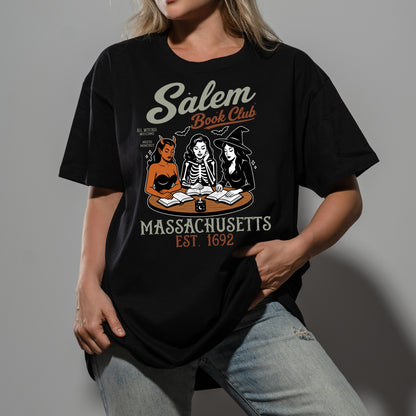 Salem Book Club Halloween Shirt | Witchy Book Lover, Reading Club & Spooky Season Graphic Tee