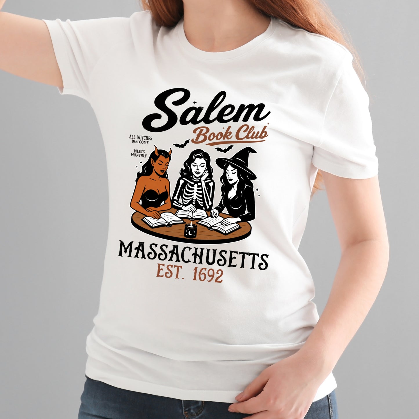 Salem Book Club Halloween Shirt | Witchy Book Lover, Reading Club & Spooky Season Graphic Tee