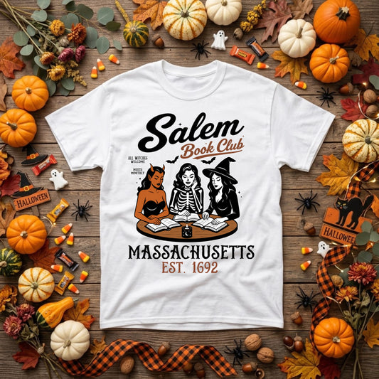 Salem Book Club Halloween Shirt | Witchy Book Lover, Reading Club & Spooky Season Graphic Tee