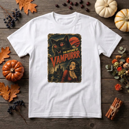 Vintage 90s Halloween Cat Shirt | Spooky Black Cat, Retro Pumpkin & Fall Graphic Tee