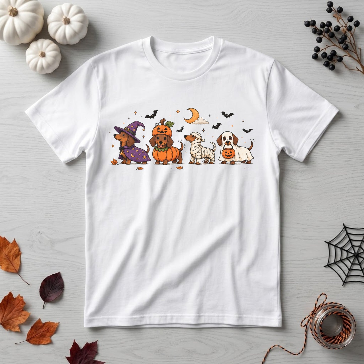 Halloween Dachshund Shirt | Spooky Wiener Dog, Pumpkin & Cute Fall Graphic Tee