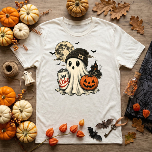 Diet Coke Ghost Halloween Shirt | Funny Soda Lover, Spooky Season & Ghost Graphic Tee