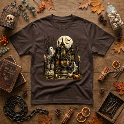 Haunted Mansion Halloween Shirt | Spooky Haunted House, Ghosts & Retro Fall Graphic Tee