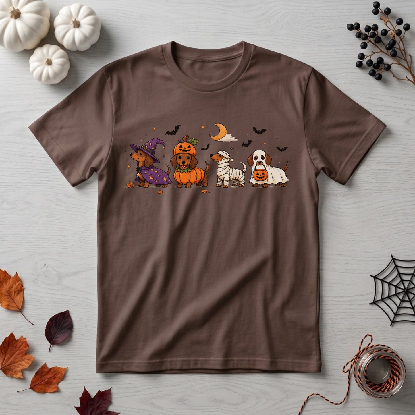 Halloween Dachshund Shirt | Spooky Wiener Dog, Pumpkin & Cute Fall Graphic Tee