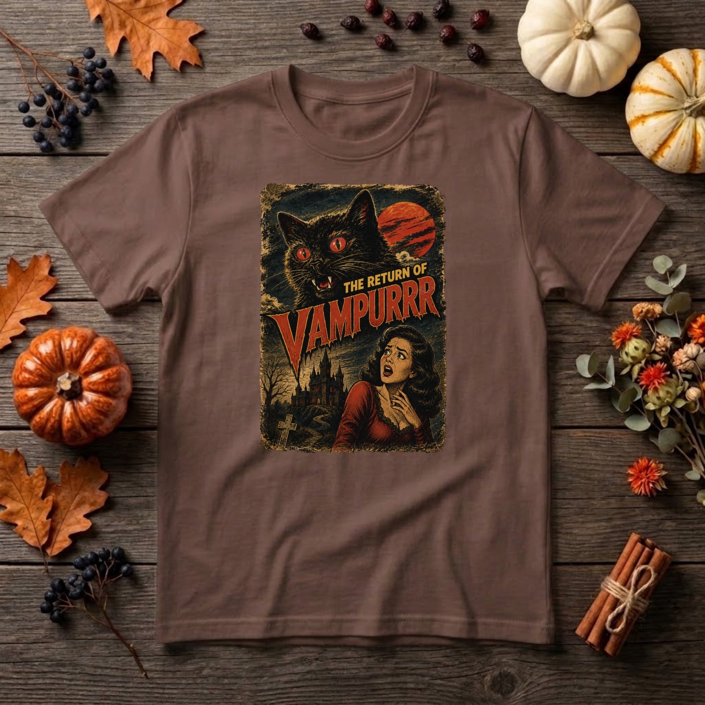 Vintage 90s Halloween Cat Shirt | Spooky Black Cat, Retro Pumpkin & Fall Graphic Tee