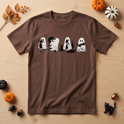 Halloween Black Cat Ghost Shirt | Spooky Cat Mama, Witchy & Retro Fall Graphic Tee
