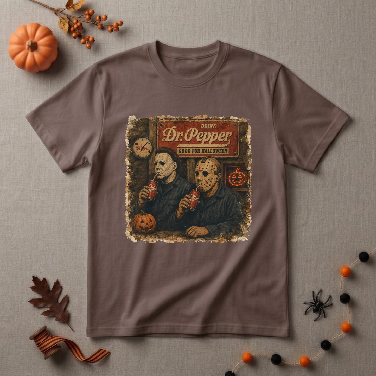 Dr Pepper Halloween Shirt | Horror Movie, Spooky Season & Retro Soda Lover Graphic Tee