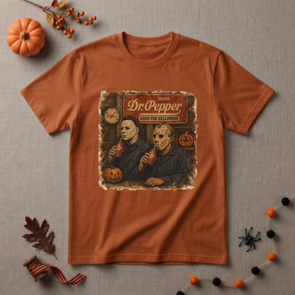Dr Pepper Halloween Shirt | Horror Movie, Spooky Season & Retro Soda Lover Graphic Tee