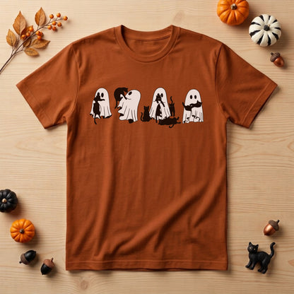 Halloween Black Cat Ghost Shirt | Spooky Cat Mama, Witchy & Retro Fall Graphic Tee