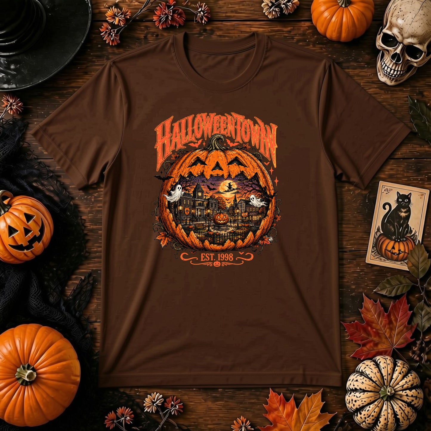 Vintage Halloweentown PNG | Retro Pumpkin Village, Haunted Town & Spooky Season Sublimation Design