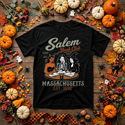 Salem Book Club Halloween Shirt | Witchy Book Lover, Reading Club & Spooky Season Graphic Tee