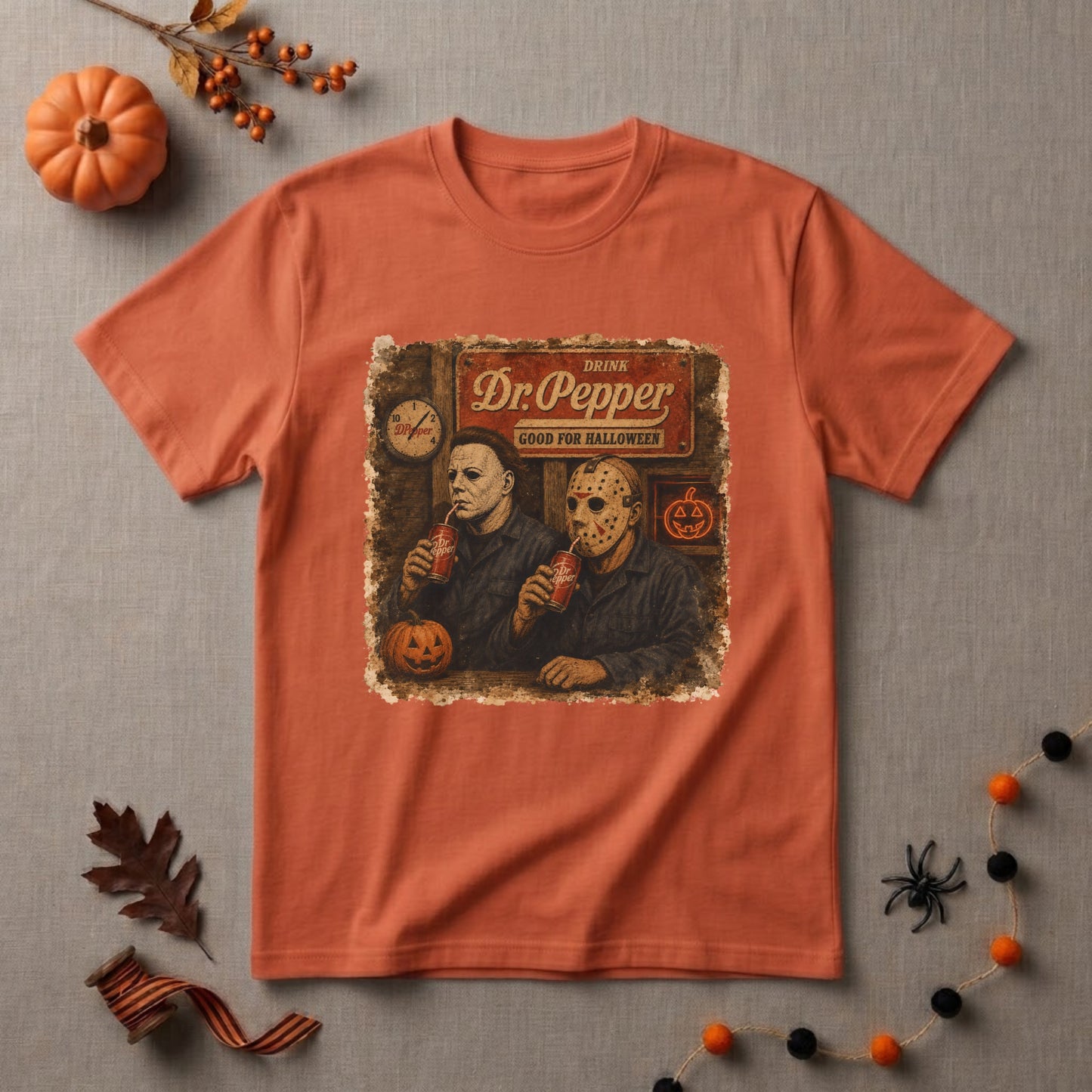 Dr Pepper Halloween Shirt | Horror Movie, Spooky Season & Retro Soda Lover Graphic Tee