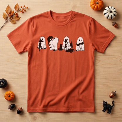 Halloween Black Cat Ghost Shirt | Spooky Cat Mama, Witchy & Retro Fall Graphic Tee