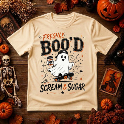 Freshly Boo'd Halloween PNG | Ghost Coffee, Scream & Sugar & Spooky Season Digital Design