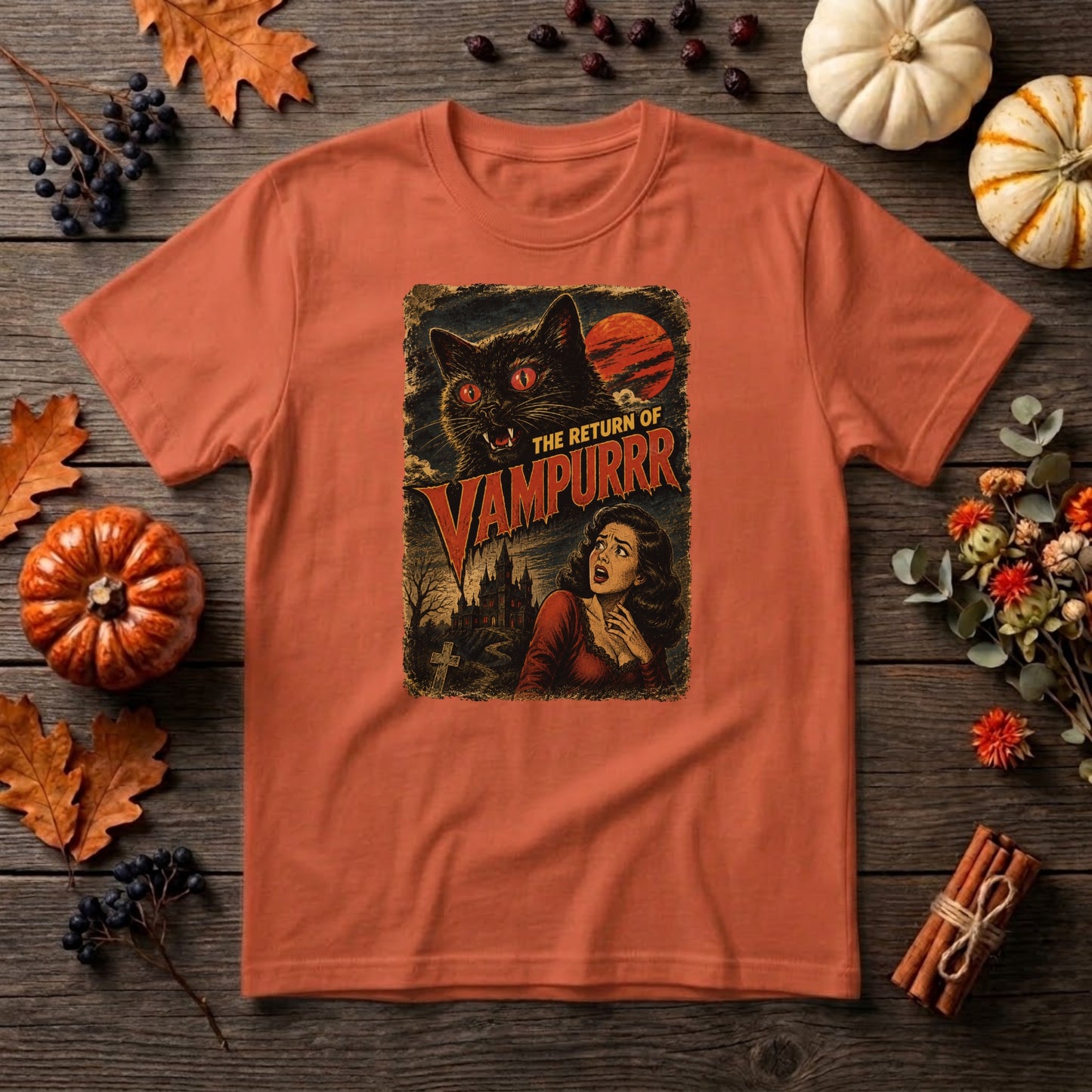 Vintage 90s Halloween Cat Shirt | Spooky Black Cat, Retro Pumpkin & Fall Graphic Tee