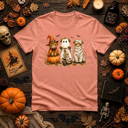 Halloween Highland Cow Shirt | Spooky Farm Animal, Witch Ghost Mummy & Fall Graphic Tee