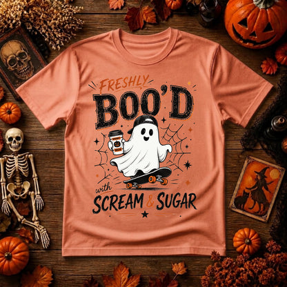 Freshly Boo'd Halloween PNG | Ghost Coffee, Scream & Sugar & Spooky Season Digital Design