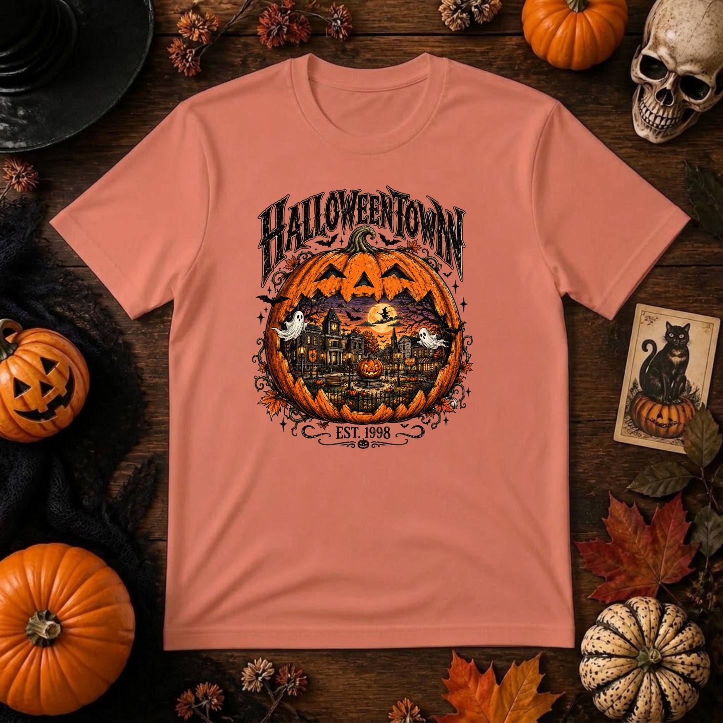 Vintage Halloweentown PNG | Retro Pumpkin Village, Haunted Town & Spooky Season Sublimation Design