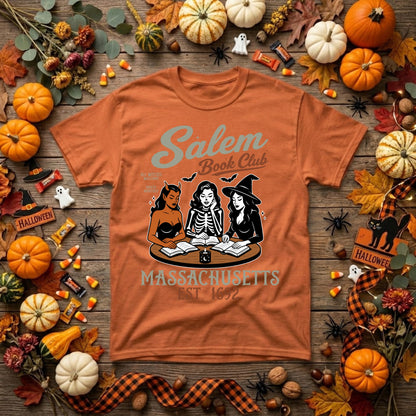 Salem Book Club Halloween Shirt | Witchy Book Lover, Reading Club & Spooky Season Graphic Tee