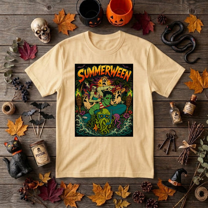Summerween Halloween Shirt Retro Beach Horror