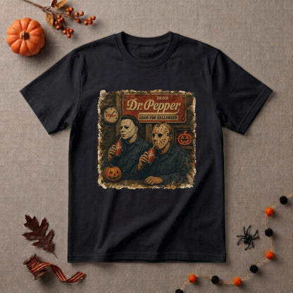 Dr Pepper Halloween Shirt | Horror Movie, Spooky Season & Retro Soda Lover Graphic Tee