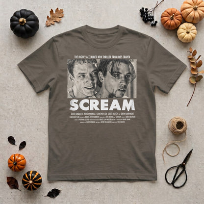 Scream Movie Poster Halloween Shirt | Wes Craven Horror, Ghostface & 90s Slasher Graphic Tee
