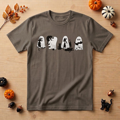 Halloween Black Cat Ghost Shirt | Spooky Cat Mama, Witchy & Retro Fall Graphic Tee