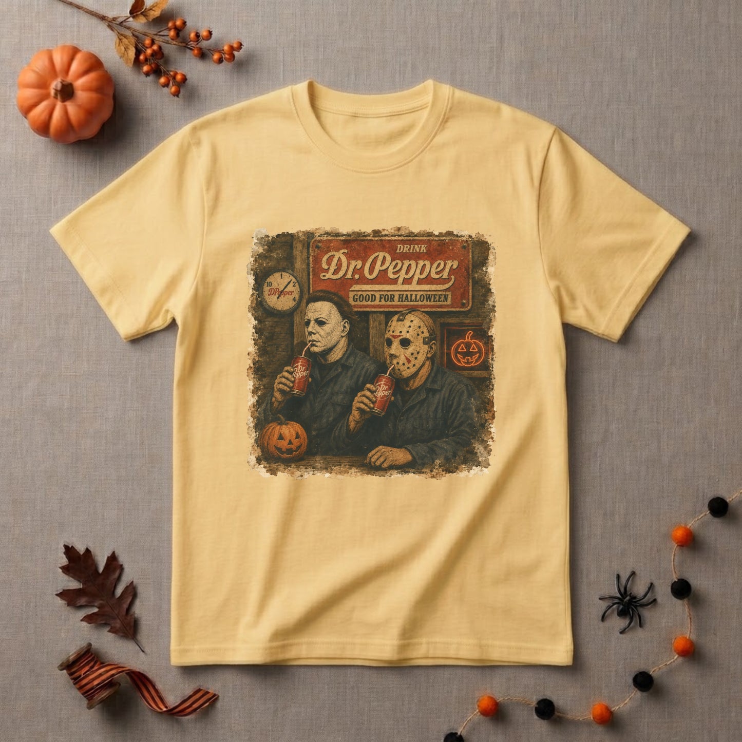 Dr Pepper Halloween Shirt | Horror Movie, Spooky Season & Retro Soda Lover Graphic Tee