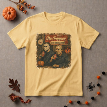 Dr Pepper Halloween Shirt | Horror Movie, Spooky Season & Retro Soda Lover Graphic Tee