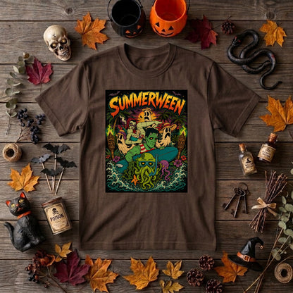 Summerween Halloween Shirt Retro Beach Horror