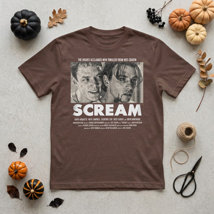 Scream Movie Poster Halloween Shirt | Wes Craven Horror, Ghostface & 90s Slasher Graphic Tee