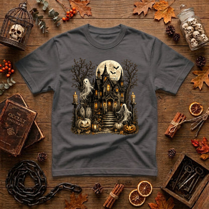 Haunted Mansion Halloween Shirt | Spooky Haunted House, Ghosts & Retro Fall Graphic Tee