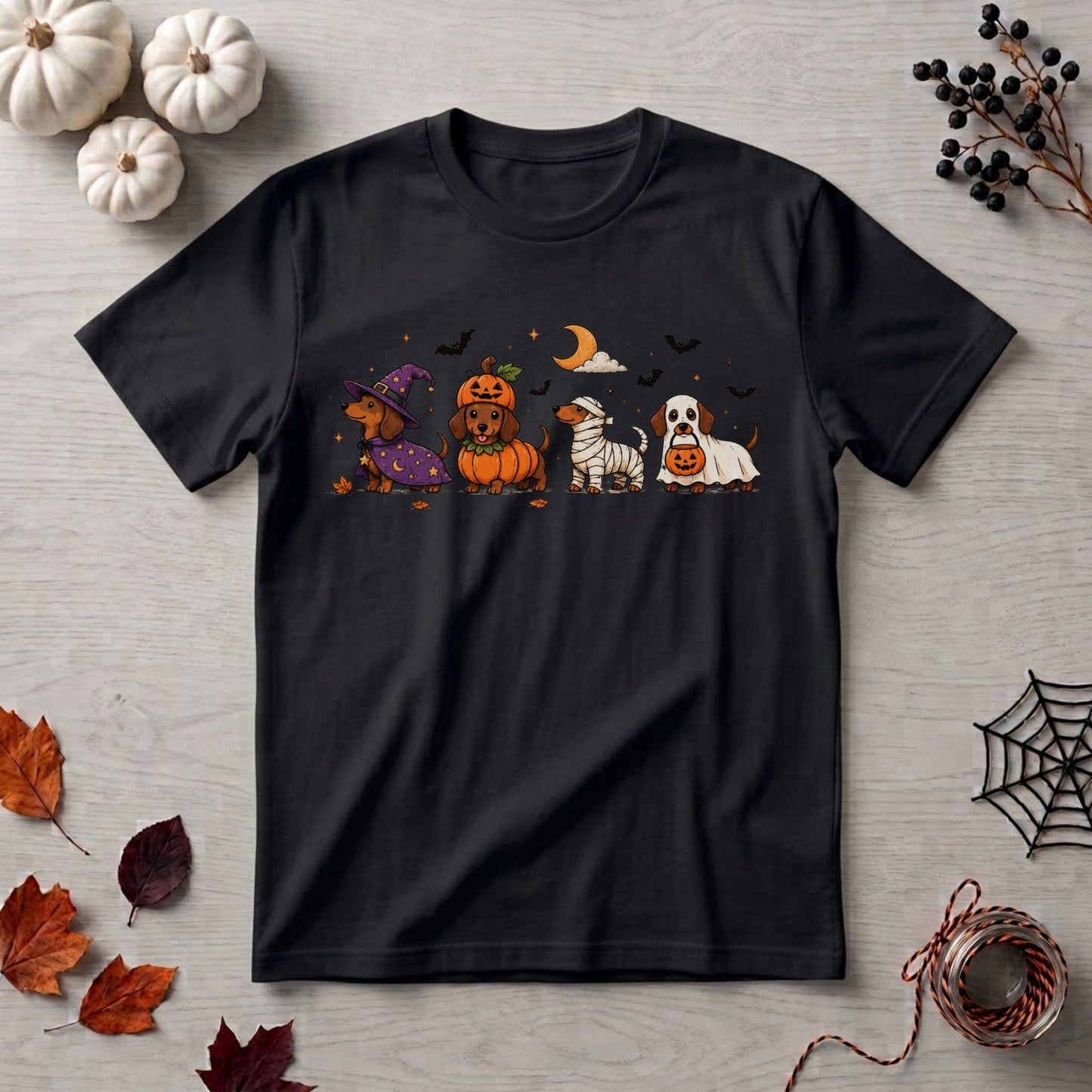 Halloween Dachshund Shirt | Spooky Wiener Dog, Pumpkin & Cute Fall Graphic Tee
