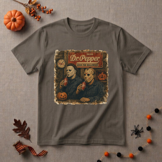 Dr Pepper Halloween Shirt | Horror Movie, Spooky Season & Retro Soda Lover Graphic Tee