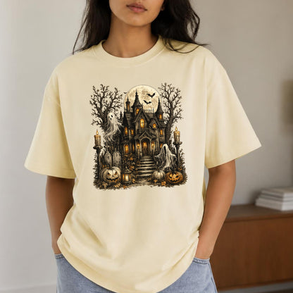 Haunted Mansion Halloween Shirt | Spooky Haunted House, Ghosts & Retro Fall Graphic Tee