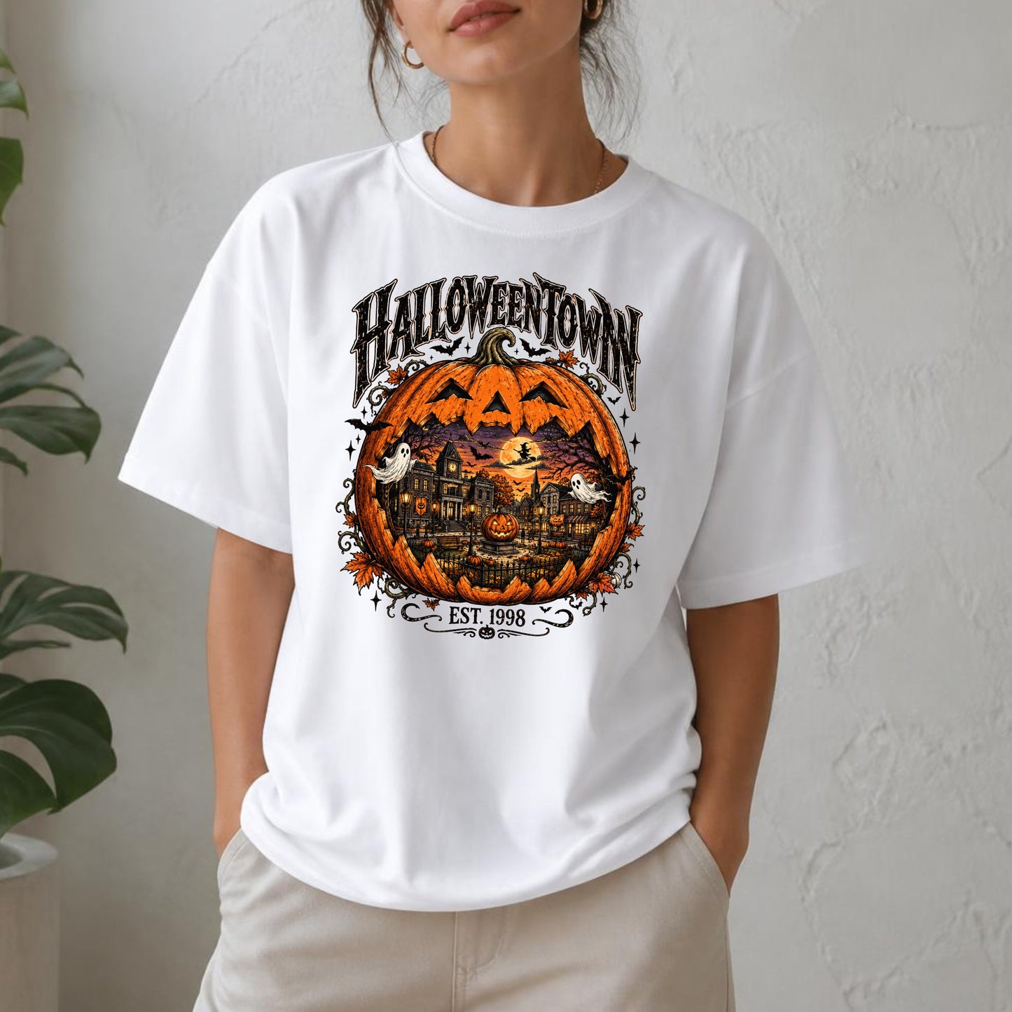 Vintage Halloweentown PNG | Retro Pumpkin Village, Haunted Town & Spooky Season Sublimation Design