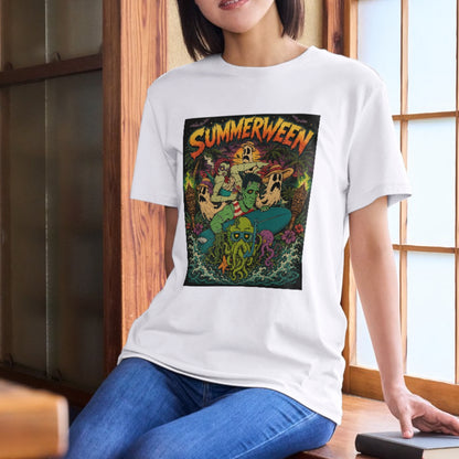 Summerween Halloween Shirt Retro Beach Horror