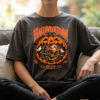 Vintage Halloweentown PNG | Retro Pumpkin Village, Haunted Town & Spooky Season Sublimation Design