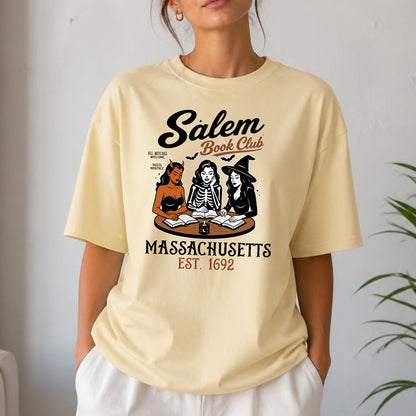 Salem Book Club Halloween Shirt | Witchy Book Lover, Reading Club & Spooky Season Graphic Tee