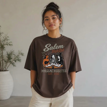 Salem Book Club Halloween Shirt | Witchy Book Lover, Reading Club & Spooky Season Graphic Tee