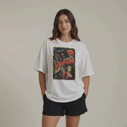 Vintage 90s Halloween Cat Shirt | Spooky Black Cat, Retro Pumpkin & Fall Graphic Tee